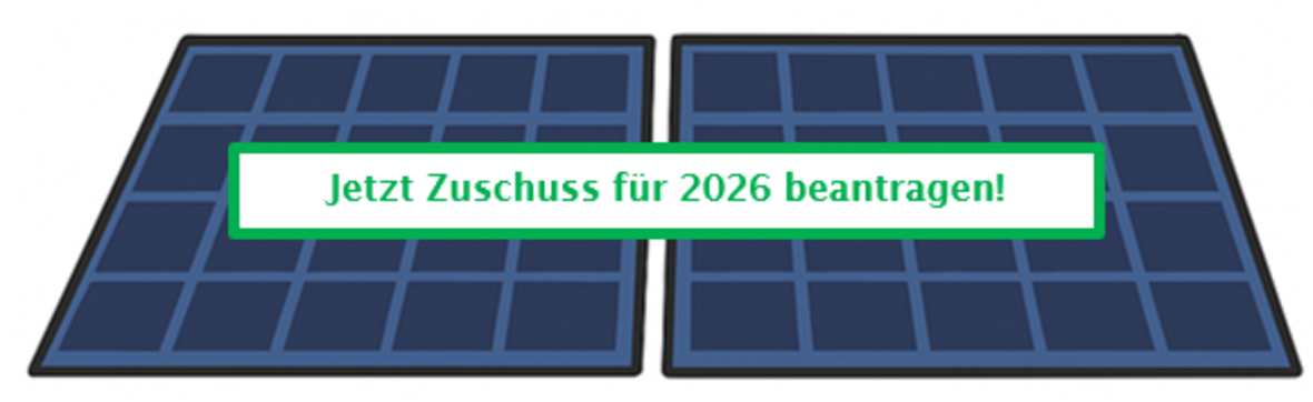 Bild mit Text " Jetzt Zuschuss für 2026 beantragen